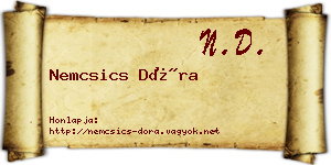 Nemcsics Dóra névjegykártya